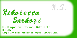 nikoletta sarkozi business card